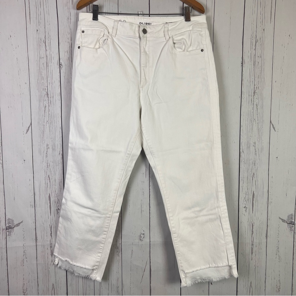 DL1961 | Patti High Rise Straight Donavan White distressed denim